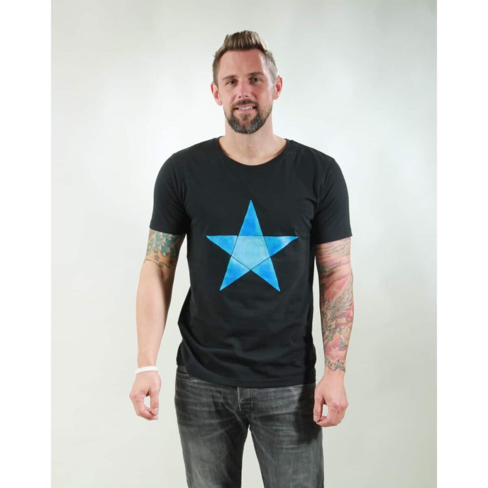 t-shirt herren origami star black