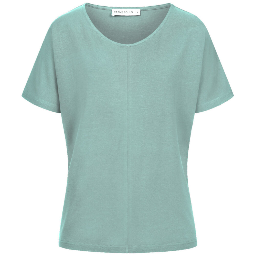 9014 - V-Neck Shirt Medhu - blue lagoon